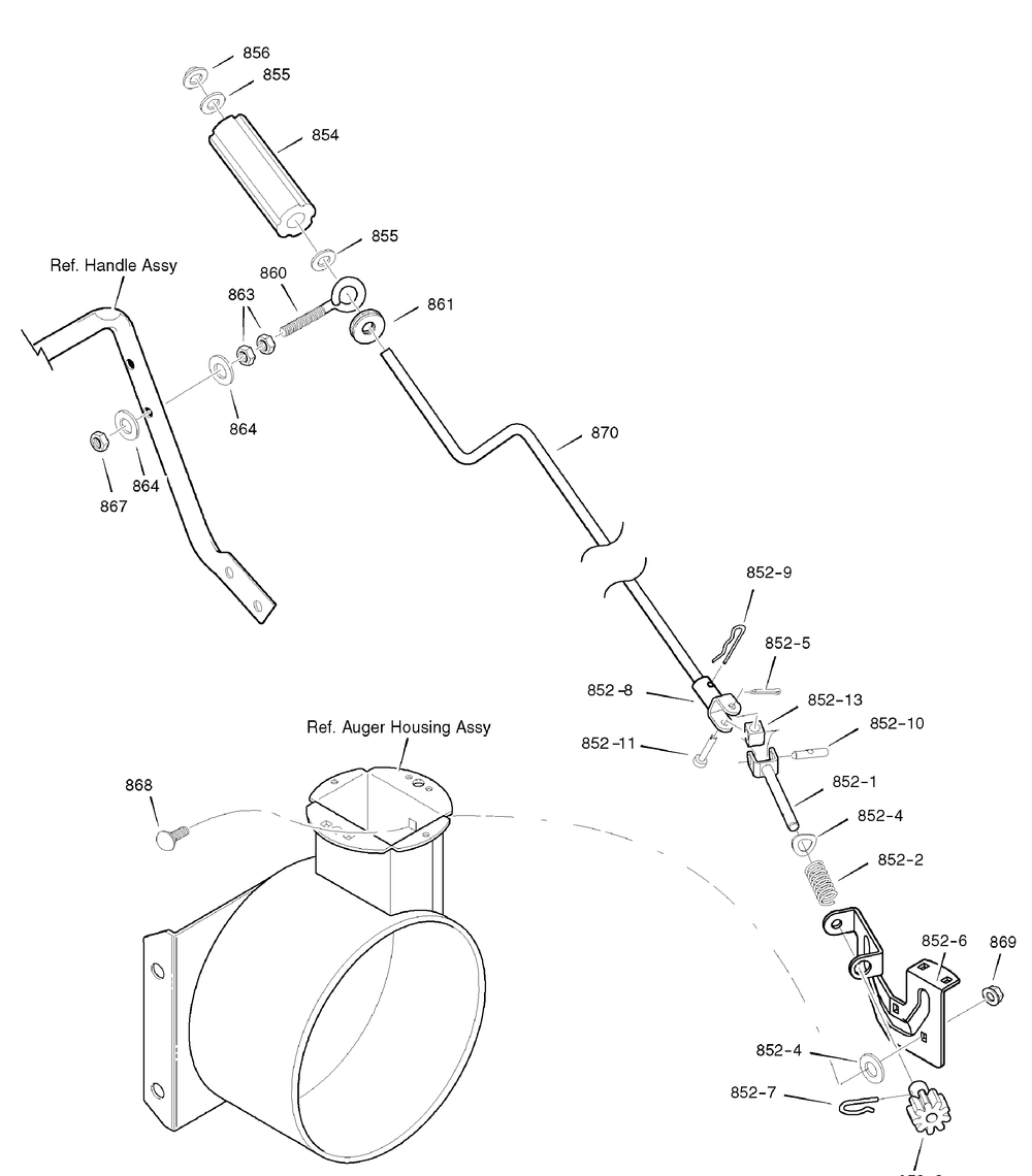 Chute Rod Group (1741718) Diagram and Parts List for 1695731 2009 Briggs and Stratton Snow Blower